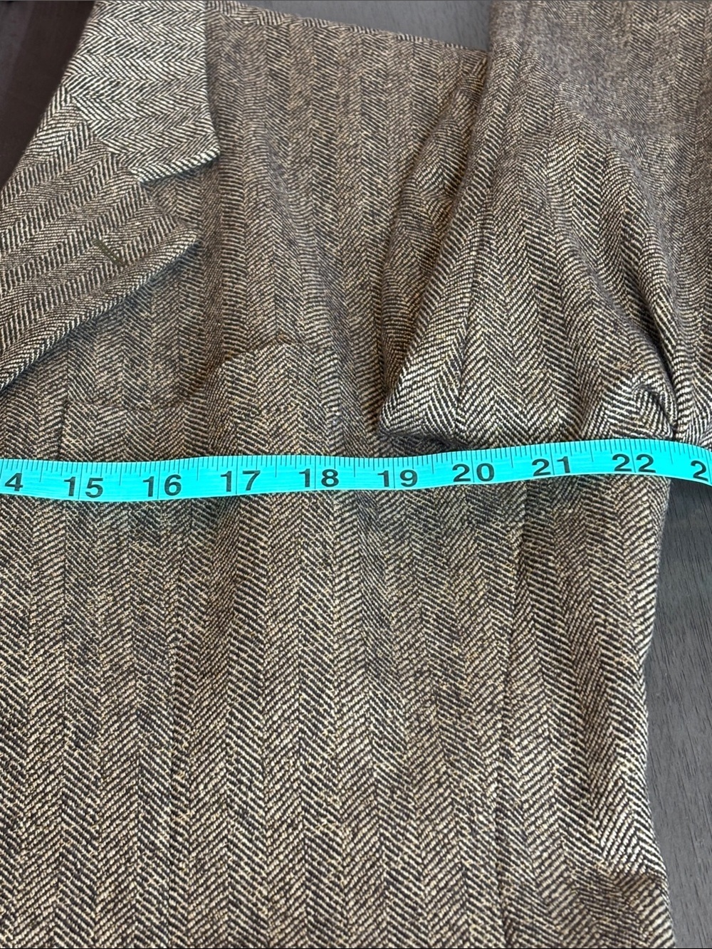 π€ Banana Republic Menβs Tweed Blazer 44R Brown Herringbone Wool Sport Coat π€ - Picture 10 of 16